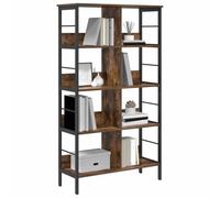 vidaXL Estante de Libros Roble Ahumado 82 x 32 x 144,5 cm, Estantería Industrial Rectangular, con Mucho Espacio, Ideal para tu Oficina en casa, Sala o Estudio