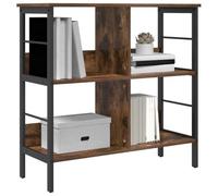 vidaXL Estante de Libros Roble Ahumado 82 x 32 x 79 cm, Estantería Industrial Rectangular, con Mucho Espacio, Ideal para tu Oficina en casa, Sala o Estudio