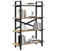 vidaXL Estante de Libros Roble Artesanal 100 x 33,5 x 140 cm, Estantería Industrial estilosa, Unidad de Almacenamiento Independiente, amplias estanterías para Oficina en casa