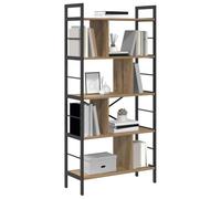 vidaXL Estante de Libros Roble Artesanal 75 x 30 x 156 cm, Estantería Industrial para Oficina en Casa, Almacenaje Amplio, Mueble Autónomo, Decoración Moderna