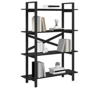 vidaXL Estante de Libros Roble Negro 100 x 33,5 x 140 cm, Estantería Industrial estilosa, Unidad de Almacenamiento Independiente, amplias estanterías para Oficina en casa