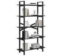 vidaXL Estante de Libros Roble Negro 100 x 33,5 x 178 cm, Estantería Industrial estilosa, Unidad de Almacenamiento Independiente, amplias estanterías para Oficina en casa