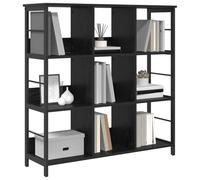 vidaXL Estante de Libros Roble Negro 102 x 32 x 104,5 cm, Estantería Industrial Rectangular, con Mucho Espacio, Ideal para tu Oficina en casa, Sala o Estudio