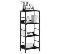 Estantería de MDF de Roble Negro con 3 Estantes para el Hogar y la Oficina | Solución de Almacenamiento Moderna de Acabado Elegante Ideal para Salas de Estar Estudios de Fácil Montaje