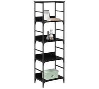 vidaXL Estante de Libros Roble Negro 50 x 33 x 153 cm, Estantería de Sala de Estar, diseño Rectangular, Estilo contemporáneo, Almacenamiento Duradero Independiente, solución de organización para el h