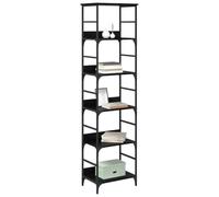 vidaXL Estante de Libros Roble Negro 50 x 33 x 188,5 cm, Estantería de Sala de Estar, diseño Rectangular, Estilo contemporáneo, Almacenamiento Duradero Independiente, solución de organización para el