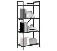 vidaXL Estante de Libros Roble Negro 56 x 34 x 133,5 cm, Estantería Industrial, Mueble de Oficina, Diseño Rectangular, Organizador Resistente, Ahorra Espacio en tu Sala