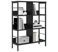 vidaXL Estante de Libros Roble Negro 82 x 32 x 112 cm, Estantería Industrial Rectangular, con Mucho Espacio, Ideal para tu Oficina en casa, Sala o Estudio