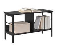vidaXL Estante de Libros Roble Negro 82 x 32 x 47 cm, Estantería Industrial Rectangular, con Mucho Espacio, Ideal para tu Oficina en casa, Sala o Estudio