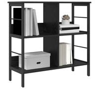 vidaXL Estante de Libros Roble Negro 82 x 32 x 79 cm, Estantería Industrial Rectangular, con Mucho Espacio, Ideal para tu Oficina en casa, Sala o Estudio