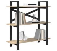 vidaXL Estante de Libros Roble Sonoma 100 x 33,5 x 102 cm, Estantería Industrial estilosa, Unidad de Almacenamiento Independiente, amplias estanterías para Oficina en casa