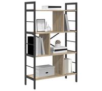 vidaXL Estante de Libros Roble Sonoma 75 x 30 x 123,5 cm, Estantería Industrial para Oficina en Casa, Almacenaje Amplio, Mueble Autónomo, Decoración Moderna