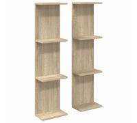 vidaXL Estante de Pared 2 pcs Roble Sonoma 25 x 15 x 100 cm, Estanterías Modernas para Sala, montadas en la Pared, con Madera, Elegante exhibición, minimalismo en casa