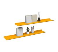 vidaXL Estante de Pared 2 pcs Amarillo Mostaza 100 x 18 x 2,5 cm, Estante de Pared Elegante, Diseño Minimalista, Almacenamiento Rectangular, Decoración Útil para Sala, Cocina