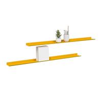 vidaXL Estante de Pared 2 pcs Amarillo Mostaza 100 x 9 x 2,5 cm, Estante de Pared Elegante, Diseño Minimalista, Almacenamiento Rectangular, Decoración Útil para Sala, Cocina