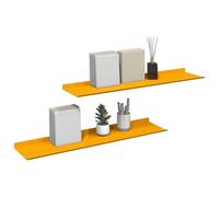vidaXL Estante de Pared 2 pcs Amarillo Mostaza 80 x 18 x 2,5 cm, Estante de Pared Elegante, Diseño Minimalista, Almacenamiento Rectangular, Decoración Útil para Sala, Cocina