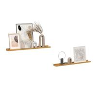 vidaXL Estante de Pared 2 pcs Beige 80 x 9 x 3 cm Madera de ingeniería, Estantería Moderna Rectangular, Organizador Resistente, Ideal para Salón, Ahorra Espacio y Decora