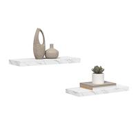 vidaXL Estante de Pared 2 pcs Mármol 60 x 23,5 x 4 cm, Estante Rectangular para Sala, Muebles Modernos, Solución Duradera, Decoración Interior, Ahorra Espacio
