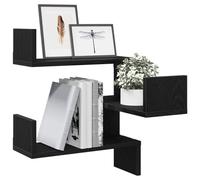 vidaXL Estante de Pared 2 pcs Roble Negro 40 x 40 x 49,5 cm, Decoración para Sala, estanterías Modernas, Muebles ahorradores de Espacio, organización Funcional, soluciones Verticales