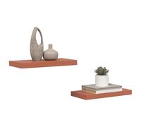 vidaXL Estante de Pared 2 pcs Rojo 50 x 23 x 4 cm Madera de ingeniería, Estante de Pared para Sala, diseño Rectangular, Moderno, Duradero en Madera, organizado y Ahorra Espacio