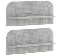 vidaXL Estante de Pared 2 uds. Gris Hormigón 80,5 x 13,5 x 37,5 cm