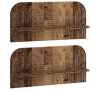 vidaXL Estante de Pared 2 uds. Madera Envejecida 80.5 x 13.5 x 37.5 cm