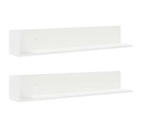 Estante de pared 2 uds madera ingeniería blanco 100x16,5x16,5cm