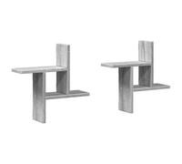 vidaXL Estante de Pared 2 uds Madera ingeniería Gris Sonoma 38x12x38cm, Estante Flotante, Estante Flotante de Pared, Estante de exhibición de Pared
