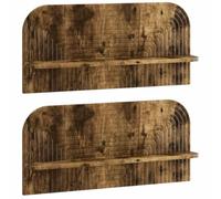 vidaXL Estante de Pared 2 uds. Roble Ahumado 80.5 x 13.5 x 37.5 cm