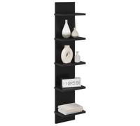 vidaXL Estante de Pared 2 uds. Roble Negro 22 x 15 x 100 cm