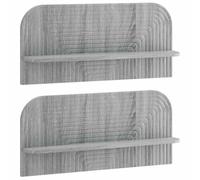 vidaXL Estante de Pared 2 uds. Sonoma Gris 80,5 x 13,5 x 37,5 cm