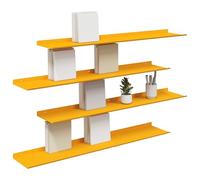 vidaXL Estante de Pared 4 pcs Amarillo Mostaza 100 x 18 x 2,5 cm, Estante de Pared Elegante, Diseño Minimalista, Almacenamiento Rectangular, Decoración Útil para Sala, Cocina