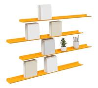 vidaXL Estante de Pared 4 pcs Amarillo Mostaza 100 x 9 x 2,5 cm, Estante de Pared Elegante, Diseño Minimalista, Almacenamiento Rectangular, Decoración Útil para Sala, Cocina