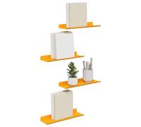 vidaXL Estante de Pared 4 pcs Amarillo Mostaza 30 x 9 x 2,5 cm, Estante de Pared Elegante, Diseño Minimalista, Almacenamiento Rectangular, Decoración Útil para Sala, Cocina
