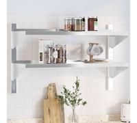 vidaXL Estante de pared acero inoxidable plateado 100x30x60 cm, estante flotante, estante flotante de pared, estante de cuarto de servicio