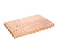 vidaXL Estante de Pared, Balda Flotante Almacenaje, Superficie de Escritorio, Estante Expositor Dormitorio, Madera Maciza Roble Tratada Marrón Claro
