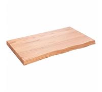 vidaXL Estante de Pared, Balda Flotante Almacenaje, Superficie de Escritorio, Estante Expositor Dormitorio, Madera Maciza Roble Tratada Marrón Claro