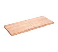 vidaXL Estante de Pared, Balda Flotante Almacenaje, Superficie de Escritorio, Estante Expositor Dormitorio, Madera Maciza Roble Tratada Marrón Claro