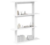 vidaXL - Estantería de pared, color blanco, 100 x 20 x 126 cm, madera de ingeniería, estante de pared rectangular, ahorro de espacio, fácil de limpiar, unidad minimalista para decoración interior