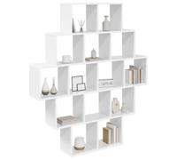 vidaXL Estante de Pared Blanco 120 x 20 x 136 cm Madera de ingeniería, Estantería Moderna, Flotante para Sala, Madera, almacenaje práctico, decoración Que Ahorra Espacio