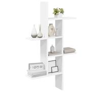 vidaXL Estante de Pared Blanco 61 x 15 x 102 cm Madera de ingeniería, Estante Flotante Moderno para Sala, Almacenaje en Casa, Diseño Montado en Pared, Soluciones de Organización Chic