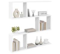 vidaXL Estante de Pared Blanco 80 x 12 x 79,5 cm Madera de ingeniería, Estantería Moderna para Sala, solución de Almacenamiento, diseño Minimalista, organización práctica