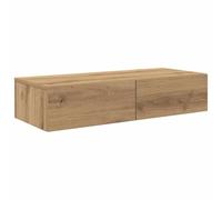 vidaXL Estante de Pared cajones Madera contrachapada Roble Artesanal, Estante de Pared con gabinete, gabinete de Almacenamiento montado en la Pared, Unidad de Almacenamiento de Pared