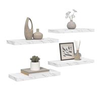 vidaXL Estante de Pared con Almacenamiento 4 pcs Mármol 50 x 23 x 4 cm, Estante de Pared para Sala, diseño Rectangular, Moderno, Duradero en Madera, organizado y Ahorra Espacio