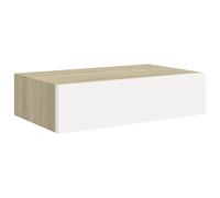 vidaXL Estante de Pared con cajón de MDF (Roble y Blanco, 40 x 23,