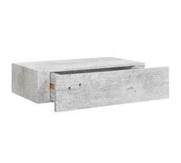 Estante De Pared Con Cajón Mdf Gris Hormigón 40x23,5x10 Cm Vidaxl