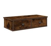 vidaXL Estante de Pared con cajones de Madera contrachapada Blanco, Estante de Pared con gabinete, gabinete de Almacenamiento montado en la Pared, Unidad de Almacenamiento de Pared