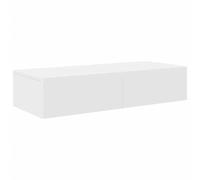 vidaXL Estante de Pared con cajones de Madera contrachapada Blanco, Estante de Pared con gabinete, gabinete de Almacenamiento montado en la Pared, Unidad de Almacenamiento de Pared