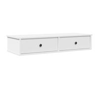 vidaXL Estante de Pared con cajones de Madera contrachapada Blanco, Estante de Pared con gabinete, gabinete de Almacenamiento montado en la Pared, Unidad de Almacenamiento de Pared