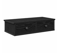 vidaXL Estante de pared con cajones y gabinete de madera contrachapada, negro